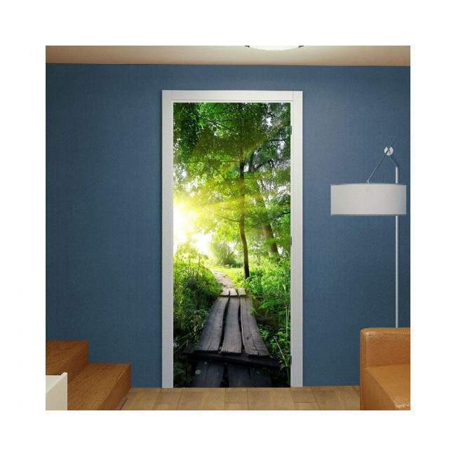 Door sticker Unique bridge in creek