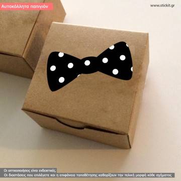Sticker label Bow ties black and white