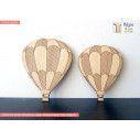 Wooden Hot air balloon with stripes decorative figure