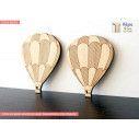 Wooden Hot air balloon with stripes decorative figure