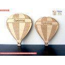 Wooden Hot air balloon with stripes decorative figure, large size