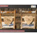 Wooden Hearts Mr & Mrs
