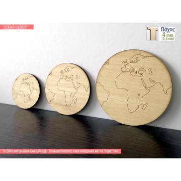 Wooden World map  decorative figure 2