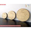 Wooden World map  decorative figure