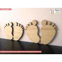 Wooden decorative figure Baby feet 2 pcs