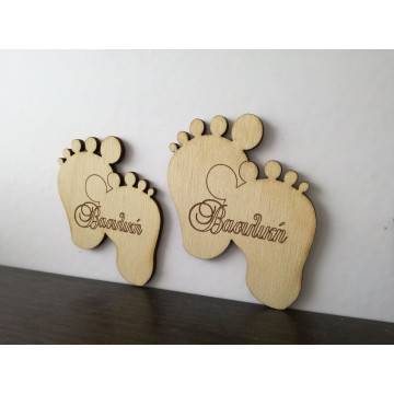 Wooden engraved name  decorative figure 2