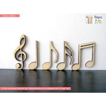 Wooden decorative figure Music notes