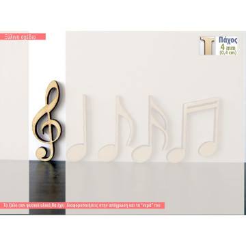 Wooden decorative figure Music notes 2