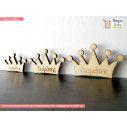 Wooden Crown engraved name,  decorative figure