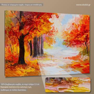 Πίνακας σε καμβά Colorful autumn forest Καμβάς τελαρωμένος Όψη 1 2