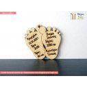 Wooden figure Baby feet birthdate