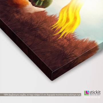 Πίνακας παιδικός σε καμβά Ο μικρός πρίγκιπας και η αλεπού, με όνομα 2