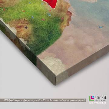 Kids canvas print Little prince and rose 2