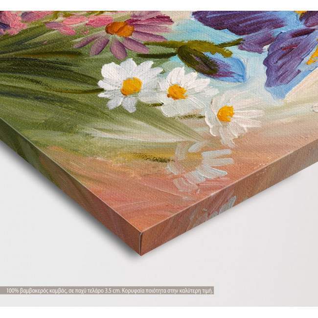 Canvas print Daisies 3 panels, detail
