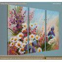 Canvas print Daisies 3 panels, side
