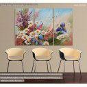 Canvas print Daisies 3 panels