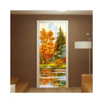 Door sticker River in fall