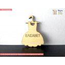 Wooden Little dress in a hanger 