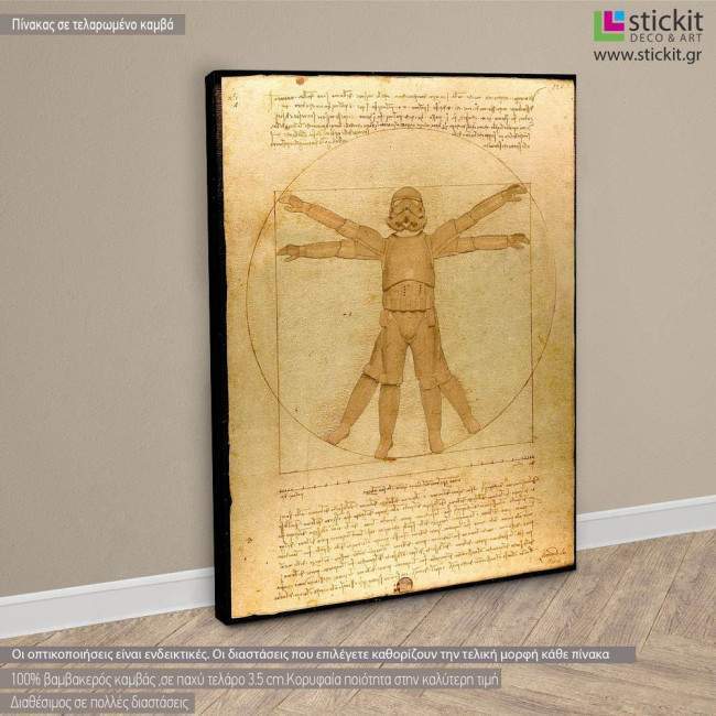 Canvas print The Vitruvian trooper, (based on The Vitruvian man by da Vinci)
