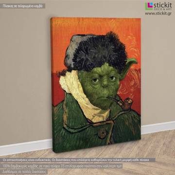 Canvas print Self-portrait with bandaged ear (based on Self-portrait, 1889 by Vincent Van Gogh)