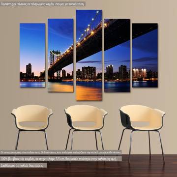 Canvas print Manhattan bridge five panels