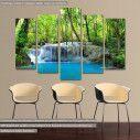 Πίνακας σε καμβά Deep forest waterfalls, πεντάπτυχος