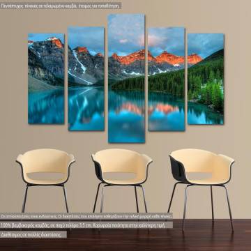 Canvas print Mountain reflections I five panels