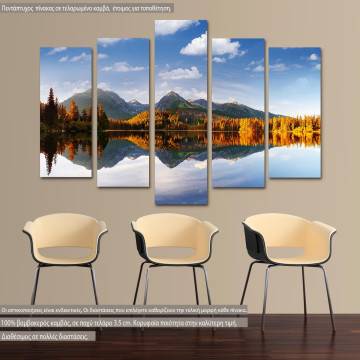 Canvas print Mountain reflections II five panels