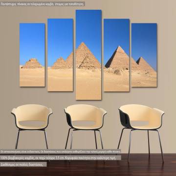 Canvas print Pyramids of Giza five panels
