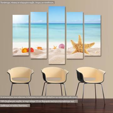 Canvas print Summer beach five panels