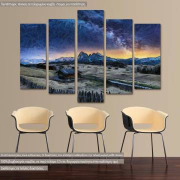 Canvas print Cloudless night five panels