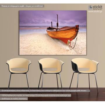 Canvas print Boat on sand