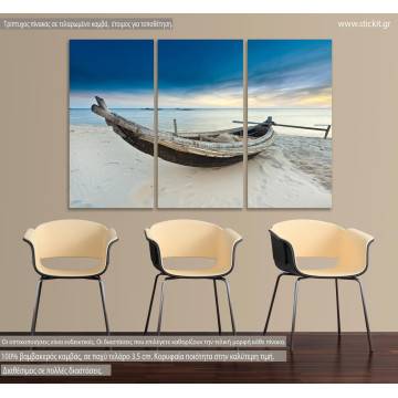 Πίνακας σε καμβά Fisherman's boat, τρίπτυχος