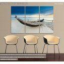 Canvas print Fisherman's boat,  3 panels