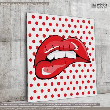 Πίνακας σε καμβά Biting her red lips