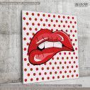 Canvas print Biting her red lips