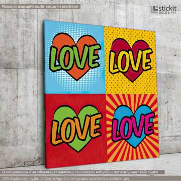 Canvas print Love pop art