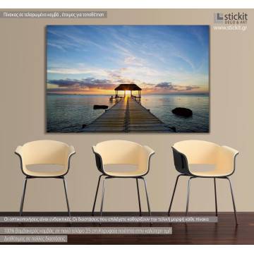 Πίνακας σε καμβά Αποβάθρα στο ηλιοβασίλεμα, Jetty silhouette