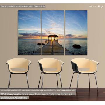 Canvas print Jetty silhouette,  3 panels