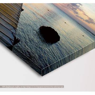 Πίνακας σε καμβά Jetty silhouette, τρίπτυχος 2