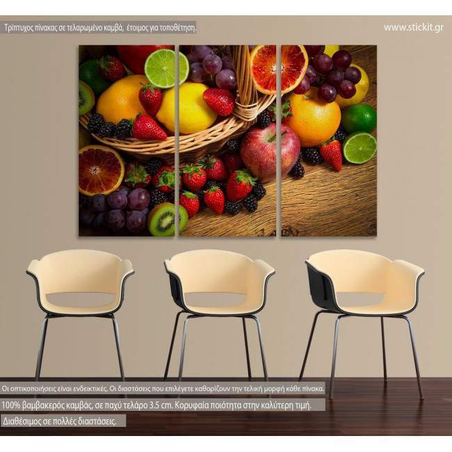 Canvas print Fresh fruits,  3 panels