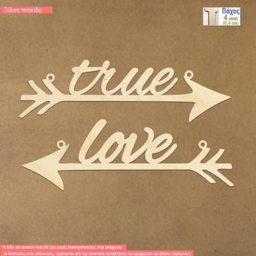 Wooden sign  arrows True love 2