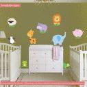 Kids wall stickers Cute animals, collection