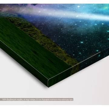 Canvas print Trees, grass, clouds 2