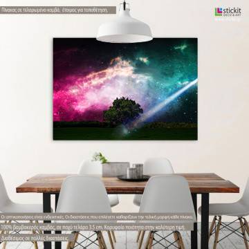 Πίνακας σε καμβά Trees, grass, clouds