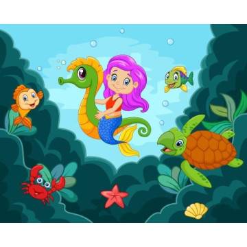 Wallpaper Mermaid at seabed 2