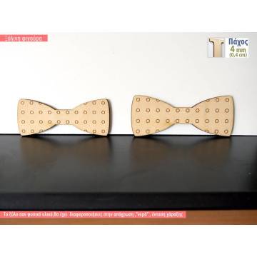 Wooden decorative figure Bow ties with circles