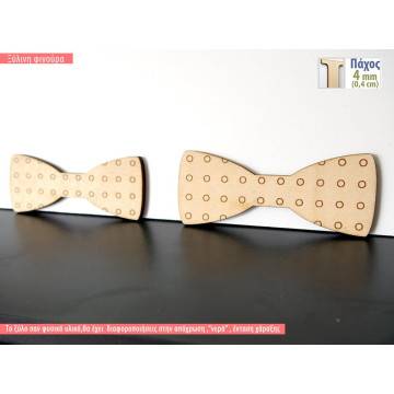Wooden decorative figure Bow ties with circles 2