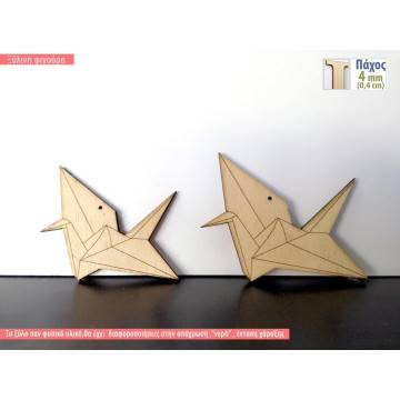 Ξύλινος Κύκνος origami διακοσμητική φιγούρα