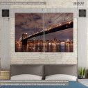Canvas print Brooklyn bridge lights, two panels